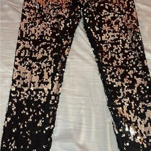 Black and Gold Sequin Pants